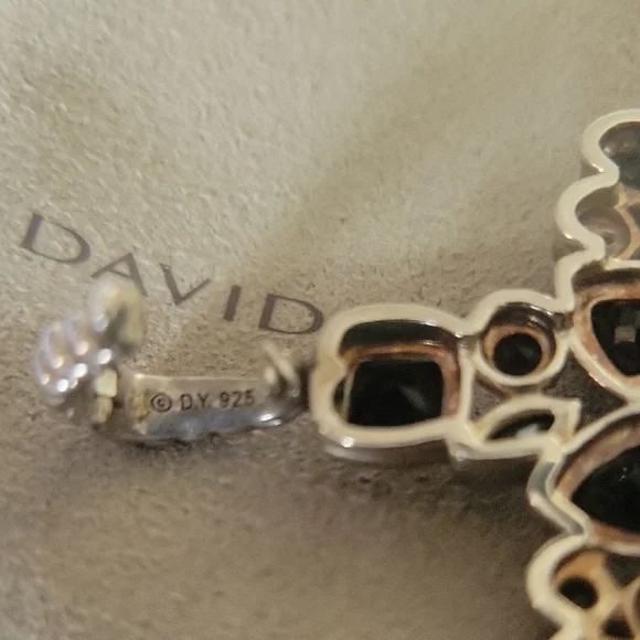 Authentic David Yurman 925  Black Onyx Cross - Picture 4 of 15
